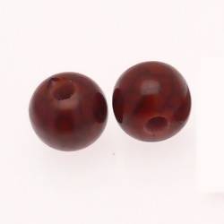 Perle ronde en résine Ø20mm couleur Marron Craquelé (x 2)