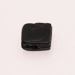 Perles en verre forme carré 22x22mm couleur Noir Opaque (x 1)