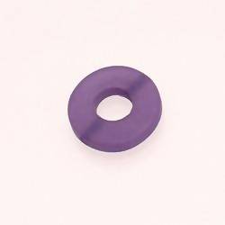 Perle en résine anneau rond Ø20mm couleur violet mat (x 1)