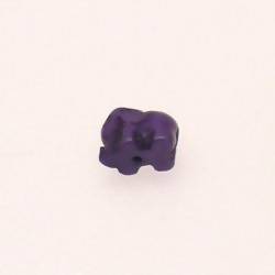 Perle résine forme éléphant violet 10x12mm (x 1)
