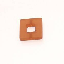 Perle en résine anneau carré 18x18mm couleur marron caramel mat (x 1)