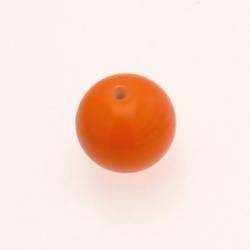 Perle ronde en verre Ø20mm couleur orange opaque (x 1)