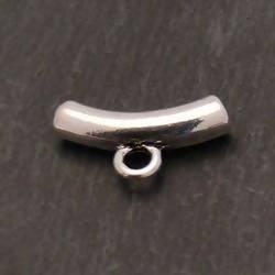 Embout tube incurvé 4mm avec anneau à pendre 30mm couleur Argent (x 1)