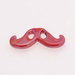 Perle en céramique moustache 20x46mm couleur rouge (x 1)