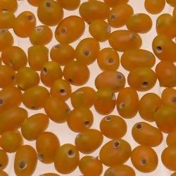 Perles en verre forme de petite goutte Ø5mm couleur jaune foncé opaque (x 10)