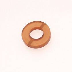 Perle en résine anneau rond Ø20mm couleur marron caramel brillant (x 1)