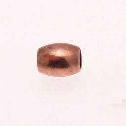 Perle en métal forme cylindre 10x12mm couleur cuivre (x 1)