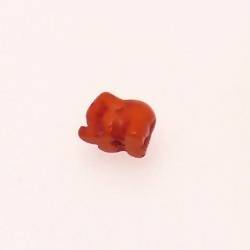 Perle résine forme éléphant orange 10x12mm (x 1)