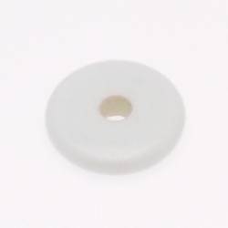 Perle en verre palet moyen 35mm couleur blanc opaque (x 1)
