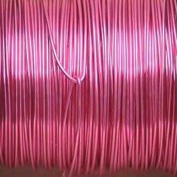 Bobine de 25m de fil de cuivre 0,5mm couleur rose bonbon