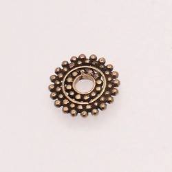 Perle métal rondelles dentelées Ø15mm couleur vieil or (x 2)