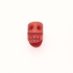 Perle résine forme masque de sorcier 15mm couleur orange (x 1)