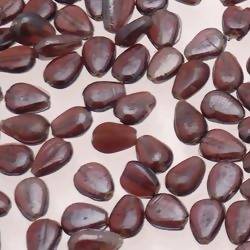 Perles en verre forme de goutte plate 10x7mm couleur Prune brillant (x 1)