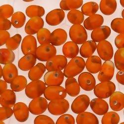 Perles en verre forme de petite goutte Ø5mm couleur orange clair transparent (x 10)