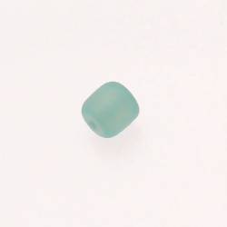Perle en résine cylindre Ø10mm couleur vert d'eau mat (x 1)