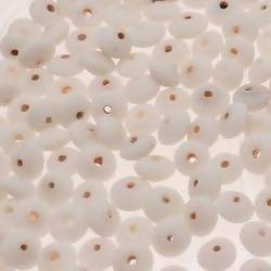 Perles en verre forme soucoupes Ø8mm couleur blanc givré (x 10)