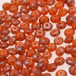 Perles en verre forme soucoupes Ø8mm couleur orange foncé brillant (x 10)