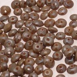 Perles en verre forme soucoupes Ø8mm couleur marron caramel brillant (x 10)
