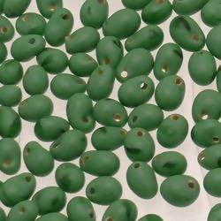 Perles en verre forme de petite goutte Ø5mm couleur Vert jardin opaque (x 10)