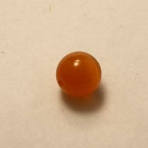 Perles en cristal AAA ronde oeil de chat 10mm couleur orange (x 1)