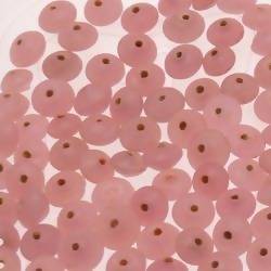 Perles en verre forme soucoupes Ø8mm couleur rose opaque (x 10)