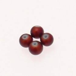 Perles magiques rondes Ø8mm couleur marron Chocolat (x 4)