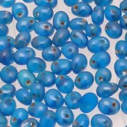 Perles en verre forme de petite goutte Ø5mm couleur bleu lagon brillant (x 10)