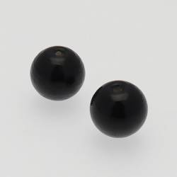 Perle en verre ronde Ø14mm couleur prune transparent (x 2)
