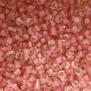 Perles de Rocaille 2mm couleur rose foncé transparent coeur blanc (x 20g)