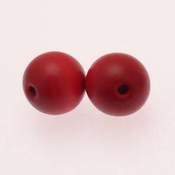 Perles en Bois rondes Ø15mm couleur Rouge (x 2)