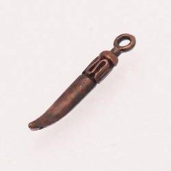 Perle en métal breloque piment couleur cuivre (x 1)
