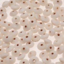 Perles en verre forme soucoupes Ø8mm couleur blanc opaque (x 10)