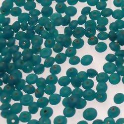 Perles en verre forme soucoupes Ø5mm couleur bleu canard opaque (x 10)