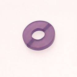 Perle en résine anneau rond Ø20mm couleur violet brillant (x 1)