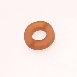 Perle en résine anneau rond Ø20mm couleur marron caramel mat (x 1)