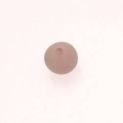 Perle ronde en résine Ø12mm couleur gris mat (x 1)