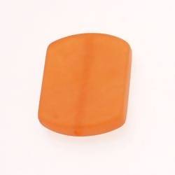 Perle en résine rectangle arrondi 25x30mm couleur orange mat (x 1)