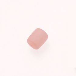 Perle en résine cylindre Ø10mm couleur rose mat (x 1)
