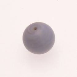 Perle ronde en verre Ø20mm couleur pervenche opaque (x 1)