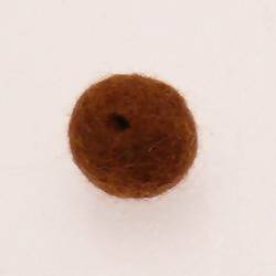Perles en laine ronde Ø20mm couleur marron chocolat (x 1)
