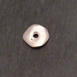 Perle métal petit disque ondulé Ø16mm couleur argent (x 1)