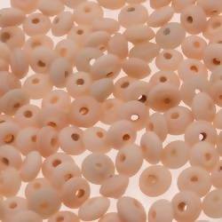 Perles en verre forme soucoupes Ø8mm couleur crème givré (x 10)