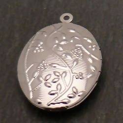 Perle métal pendentif porte photo 32x22mm couleur argent (x 1)