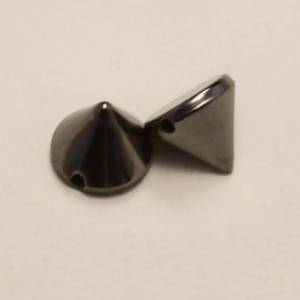 Perles acrylique cône de 10mm couleur noir (x 2)