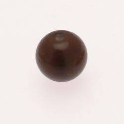 Perle ronde en verre Ø18mm couleur bronze transparent (x 1)