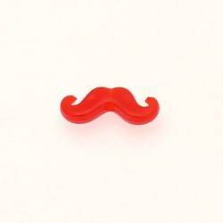 Perle résine forme moustache rouge 08x20mm (x 1)