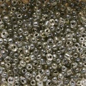 Perles de Rocaille 2mm couleur transparent coeur gris (x 20g)