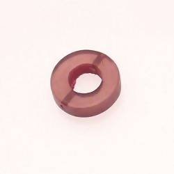 Perle en résine anneau rond Ø20mm couleur marron brun brillant (x 1)