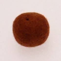 Perles en laine ronde Ø30mm couleur chocolat (x 1)