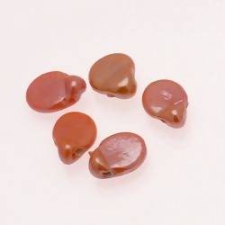 Perles en verre ronde plate Ø10mm couleur orange brillant (x 5)
